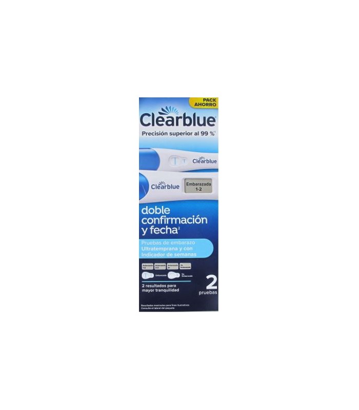 CLEARBLUE PACK AHORRO 2 PRUEBAS EMBARAZO (ULTRATEMPRA+INDICADOR DE SEMANAS)