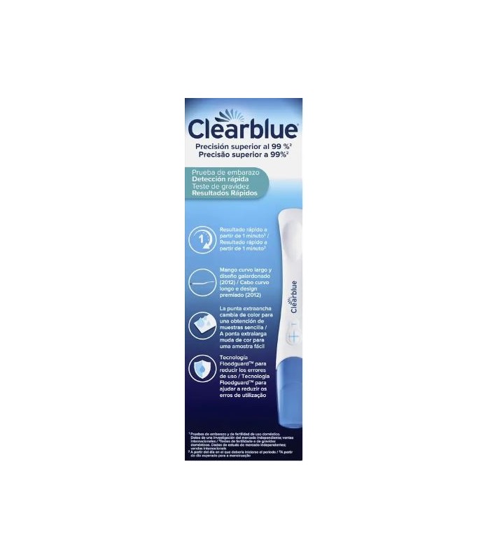 CLEARBLUE PRUEBA EMBARAZO DETECCIÓN RÁPIDA 1 MINUTO