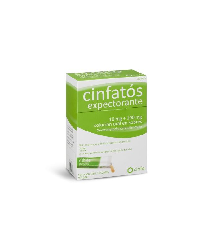 CINFATÓS EXPECTORANTE 10 MG+100 MG SOLUCIÓN ORAL EN SOBRES 18 SOBRES