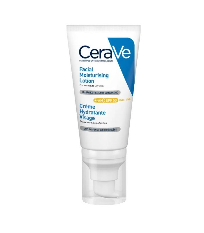 CERAVE LOCIÓN HIDRATANTE DE ROSTRO SPF 50 52 ML